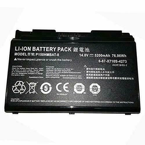 14.8V 5200mAh 76.96Wh P150HMBAT-8 Laptop battery for CLevo 6-87-X710S-4271