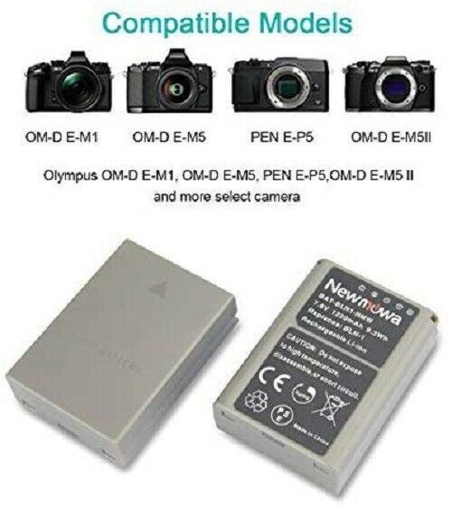 Olympus BLN-1 Replacement Battery (2-Pack) and Micro USB Charger Newmowa