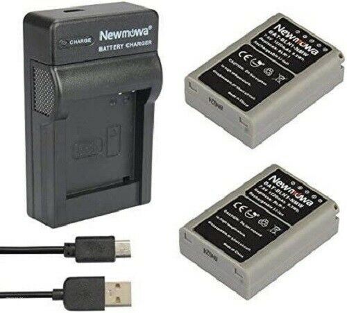 Olympus BLN-1 Replacement Battery (2-Pack) and Micro USB Charger Newmowa