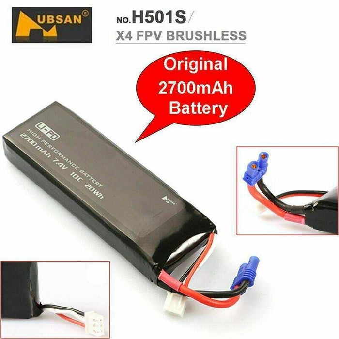Hubsan H501S Original Spare Parts Battery 7.4V 2700mAh 10C Lithium for RC Drone