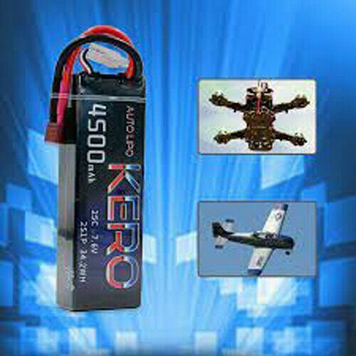 Kero 2S Lipo Battery 4500mAh 25C 7.6V Lipos Hard Case for 7.4V 1/8 1/10 RC Car