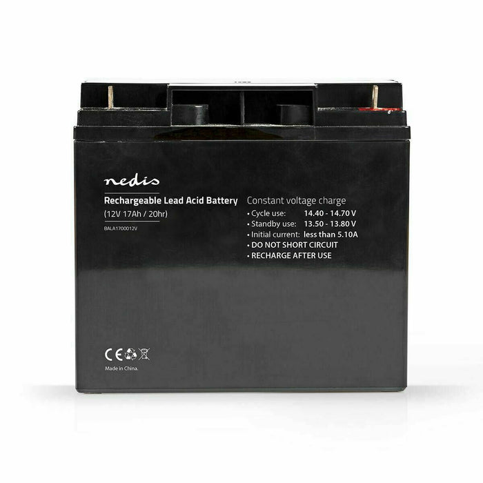 Nedis 12v 12 Volt 17.0Ah 17000mAh Sealed Rechargeable Lead Acid Battery