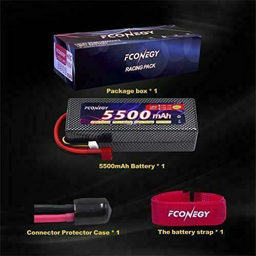 FCONEGY 3S Lipo Battery 11.1V 40C 5500mAh RC Rechargeable Lithium Polymer