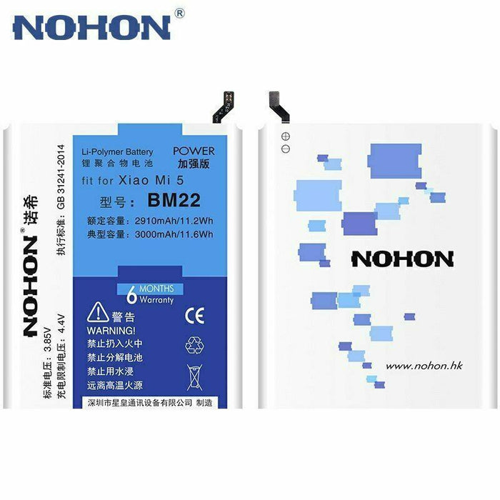 NOHON Battery For Xiaomi Mi5 Mi4C Mi6 Mi 5X 6X 8 Redmi Note 2 3 4 4X 5 BM35 BM22