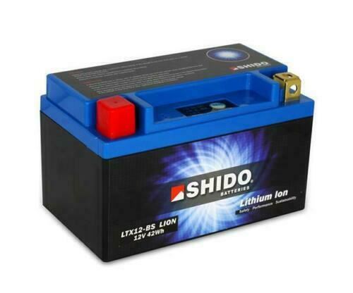SHIDO LITHIUM ION LIGHTWEIGHT MOTORCYCLE BATTERY REPLACES YTX12-BS