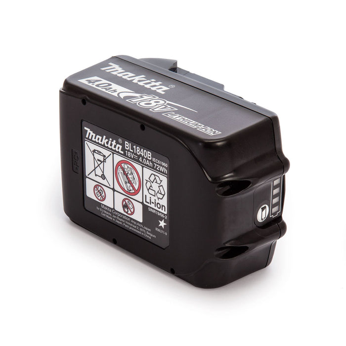 MAKITA 18V BATTERY 4.0AH LI-ION - BL1840 - BATTERY FUEL GAUGE USED