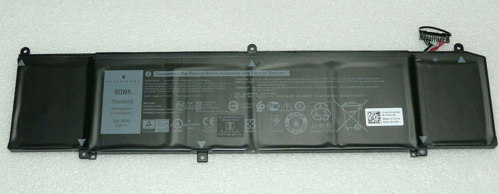 NEW GENUINE ALIENWARE M15 M17 BATTERY 6-CELL 90Wh 11.4V XRGXX 6YV0V K69WH