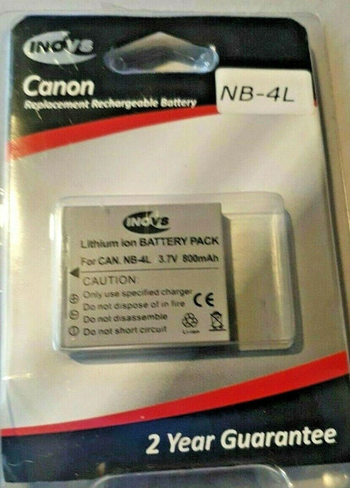 INOV8 Li-ion Replacement Battery for Canon NB-4L Camera  PowerShot SD750 SD1000