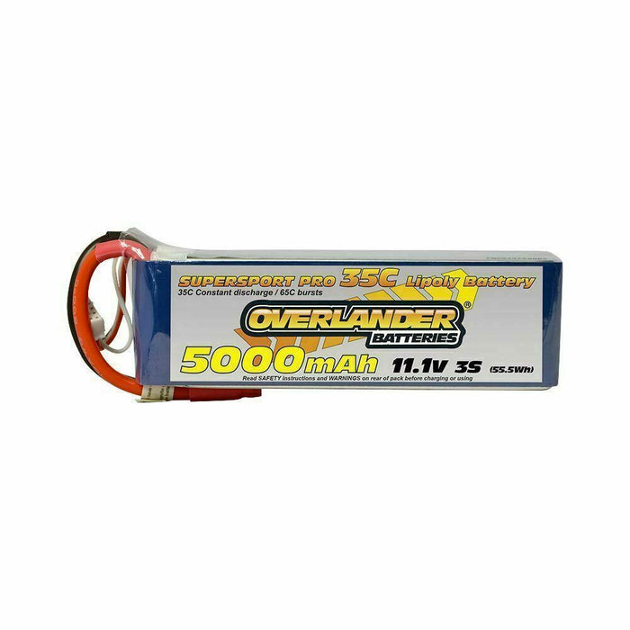 Overlander 5000mAh 11.1V 3S 35C Supersport Pro LiPo RC Battery w/EC5 Connector