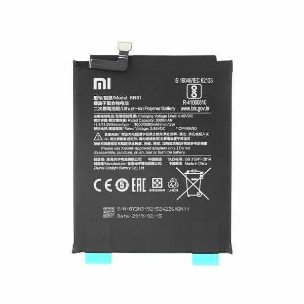Original Xiaomi Battery BN31 For mi A1, Redmi Note 5a, Redmi S2