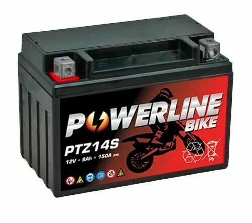 PTZ14S Powerline Bike Motorcycle Battery Replaces YTZ14S