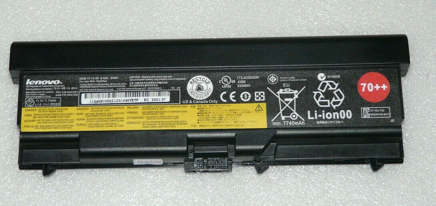 GENUINE LENOVO THINKPAD T420 T430 L410 L510 T510 W530 70++ 9CELL BATTERY 45N1007