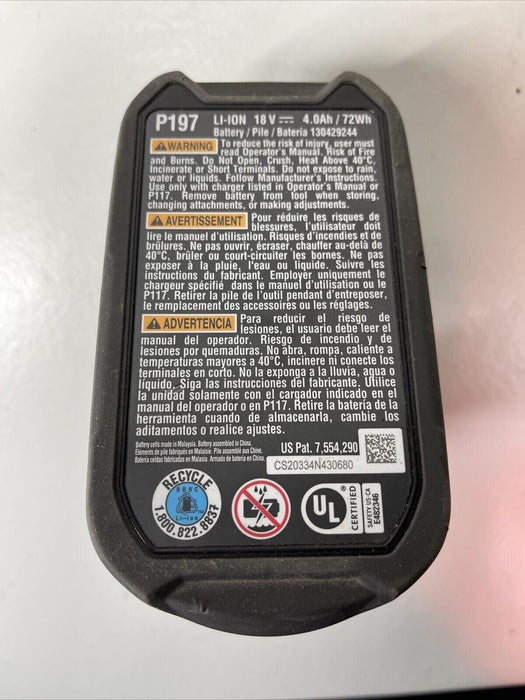 RYOBI 18V ONE+ Lithium 4.0Ah 4Ah Battery  P197