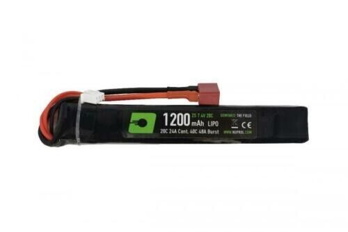 Airsoft Battery Nuprol NP Power 1200mAh LiPO 7.4V 20C Stick Deans 8128
