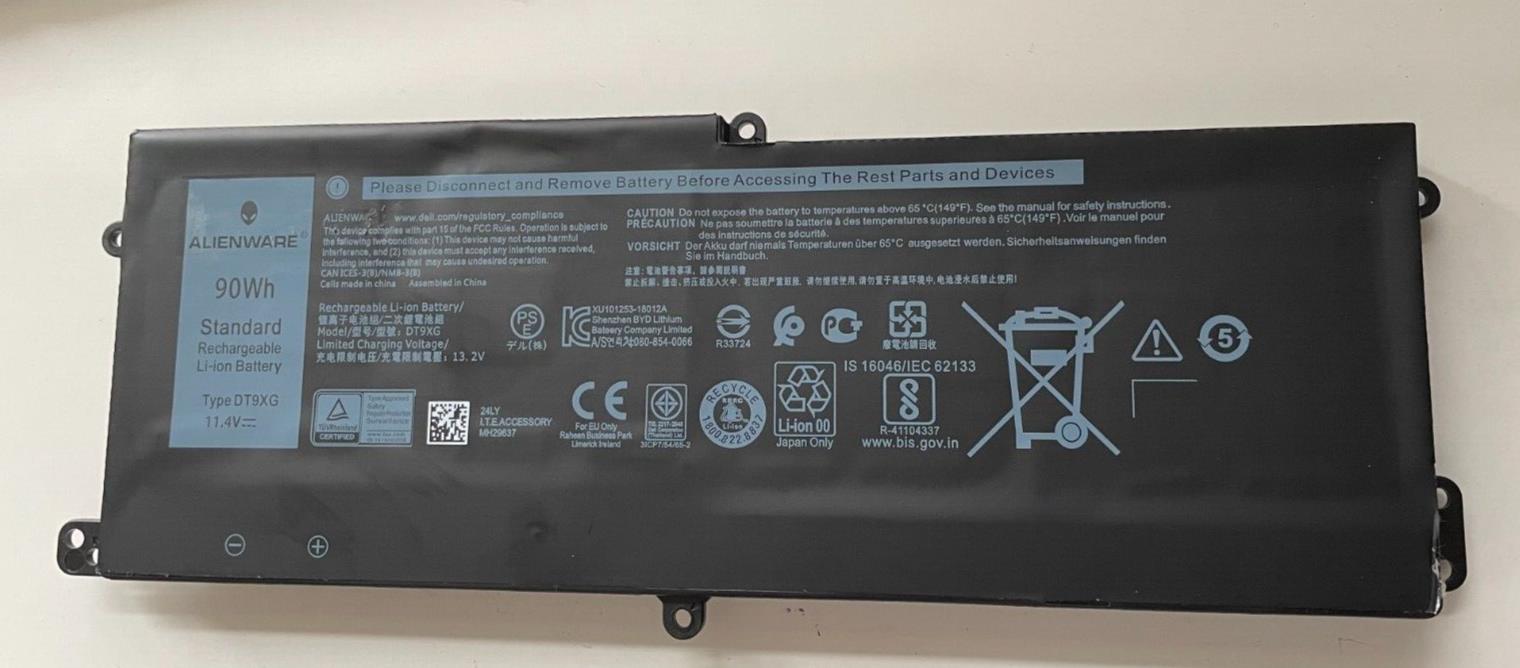 NEW GENUINE DELL DT9XG BATTERY FOR ALIENWARE AREA-51M 11.4V 90WHR 0KJYFY 7PWKV