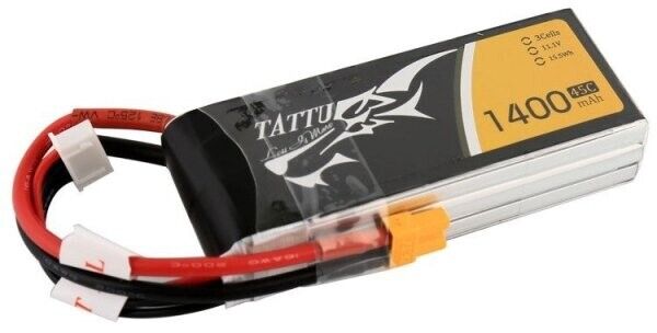 Tattu 1400mAh 11.1V 45C 3S1P RC Battery New
