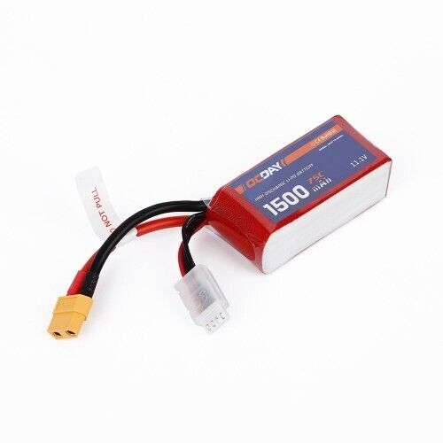 OCDAY 3S 11.1V 1500mAh 75C High Rate LiPo Battery XT60 For QAV180 220 250 RC FPV