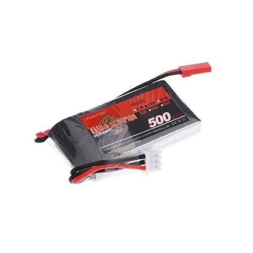 Wild Scorpion Lipo Battery 7.4V 500mAh 25C MAX 2S JST Plug fr Plane
