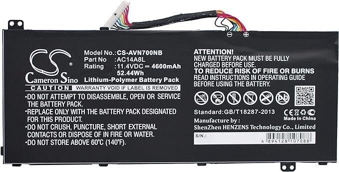 CS-AVN700NB Notebook battery 4600mAh compatible with [Acer] Aspire VN7-591G-77FS