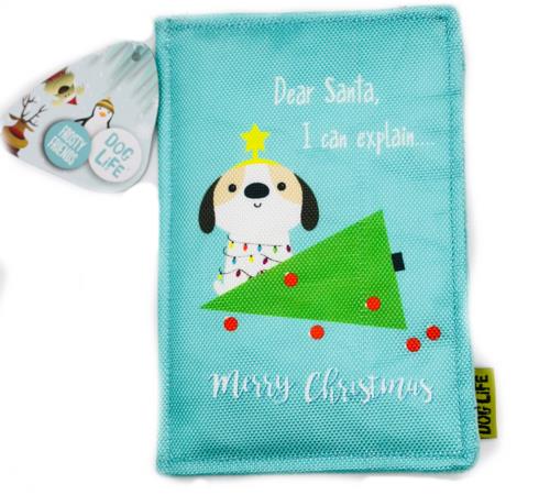 DOG LIFE DEAR SANTA PLUSH DOG PUPPY CHRISTMAS CARD CRINKLE GIFT FESTIVE PRESENTS