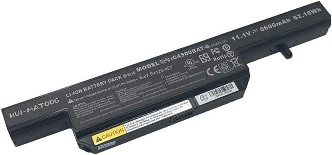 11.1v 5200mAh C4500BAT-6 6-87-C480S-4G41  Battery for Clevo W150HR W150ER W251