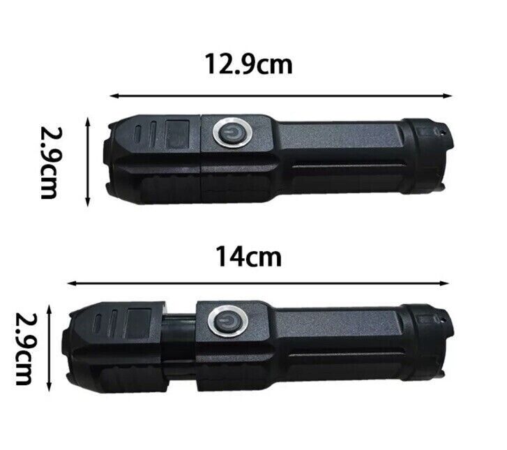 Super Bright Flashlight USB Rechargeable Battery Torch