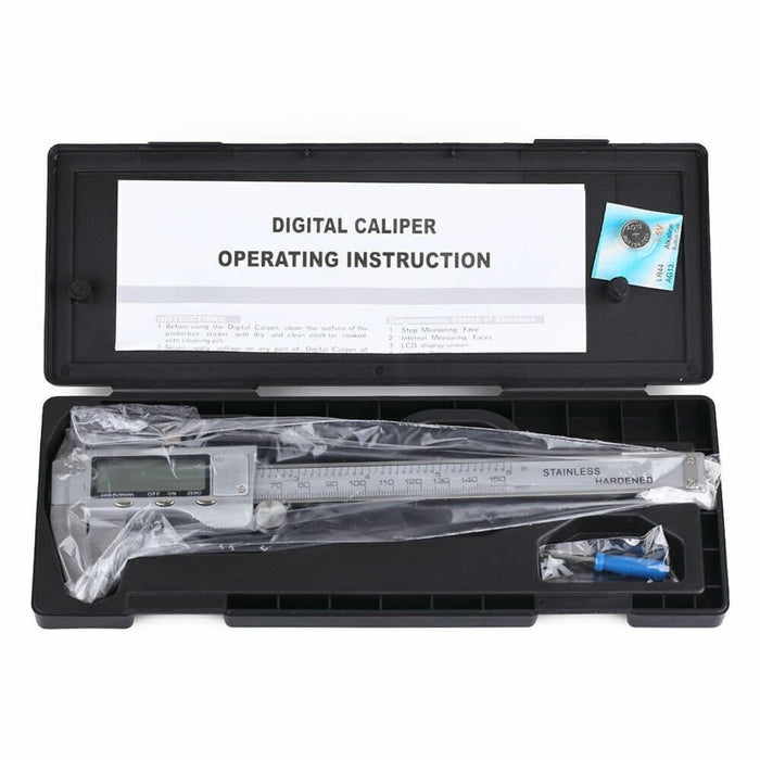 6" LCD Digital Vernier Caliper Stainless Steel 150mm Micrometer Gauge Ruler Tool