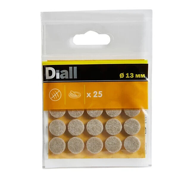 50x Diall Beige Felt Protection pad (Dia)13mm, 2x Pack of 25