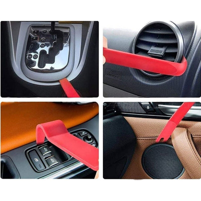 8Pcs Car Trim Removal Tool Set, Pry tools Kit for Panel Door Dash Interior - Red