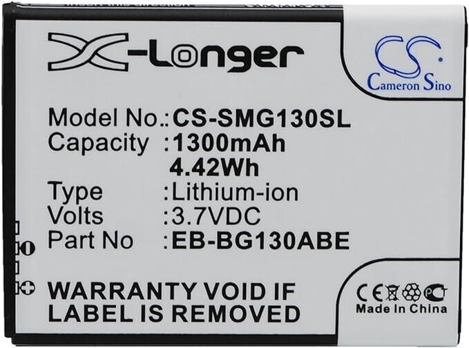 CS-SMG130SL Battery 1300mAh compatible with [Samsung] Galaxy Star 2 Duos, Galaxy