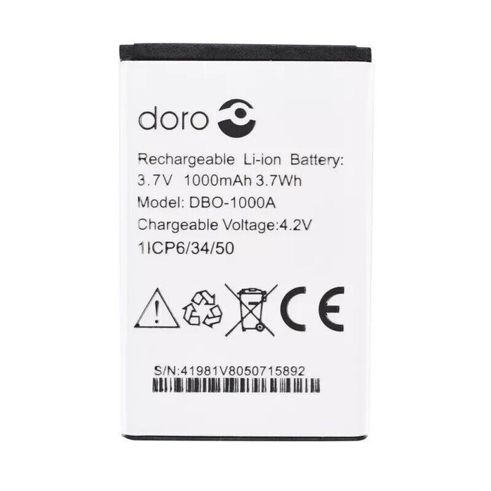 Genuine DORO DBO-1000A BATTERY FOR DORO 3.7V 1372 / 2404 / 1370 1000mAh