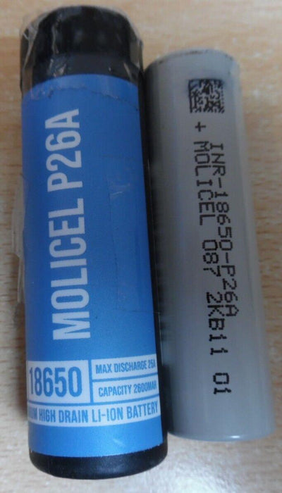 molicel P26A battery pack of 2.