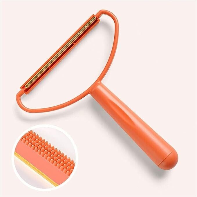 2x Hair Removal Brush 2 In 1 Plastic Hair Remover Clean Roller - Orange