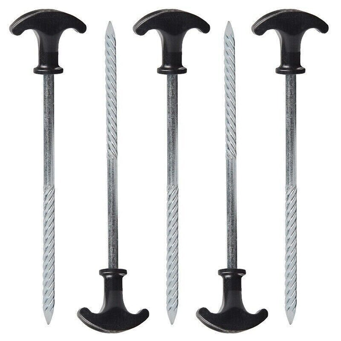 10Pcs Steel Pegs with Corkscrew Shaft for Strong and Secure Ground Stability