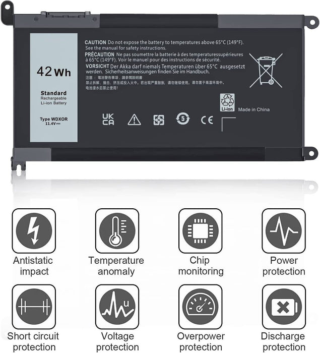 Battery WDX0R For Dell Inspiron 13 7368 5378 7378 5368 15 5578 7560 P56F 13MF