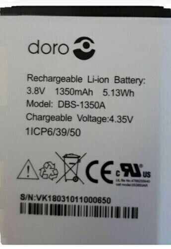 New  Doro DBS-1350A Battery For DORO 5050 /7060 / 7070 1350mAh