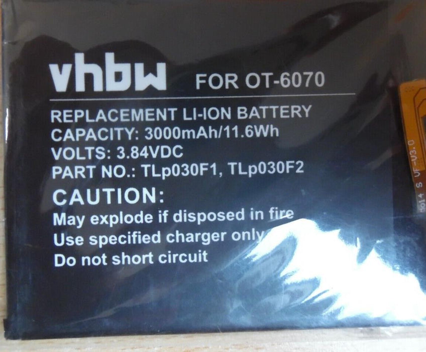 VHBW replacement battery for Alcatel OT-6070 3000mAh NEW