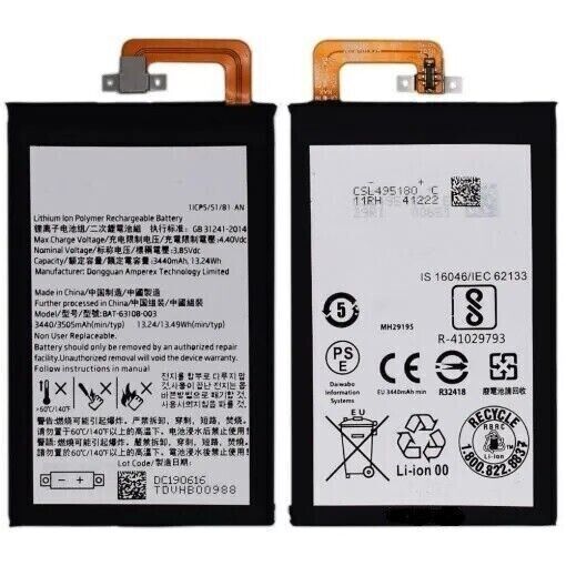 Replacement Battery For Blackberry Keyone/key1 3440mAh BAT-63108-003 TLp034E1