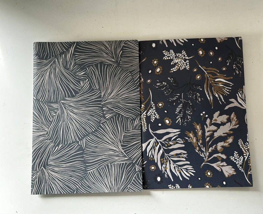 2x Floral Notebooks Non-Lined Paper A5