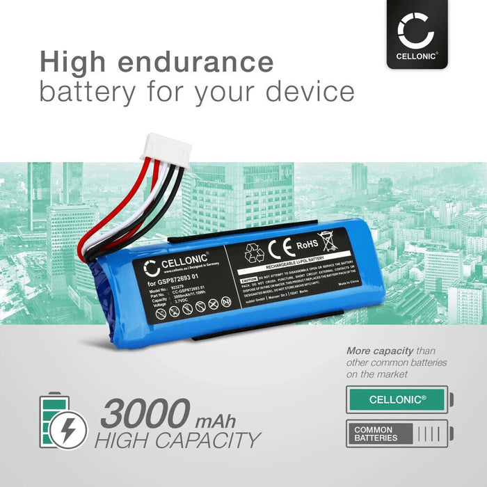 Battery for JBL Flip 4 / Bar 5.1 3000mAh from CELLONIC
