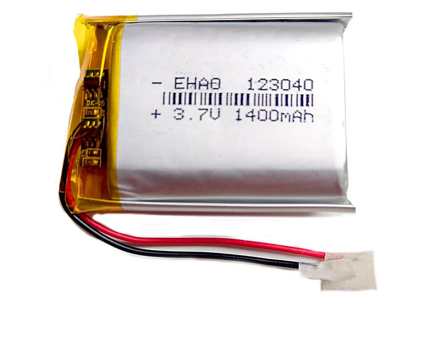 3.7V 1400mAh LiPo 1S Polymer Rechargeable Battery: MP3 GPS Speaker - 123040