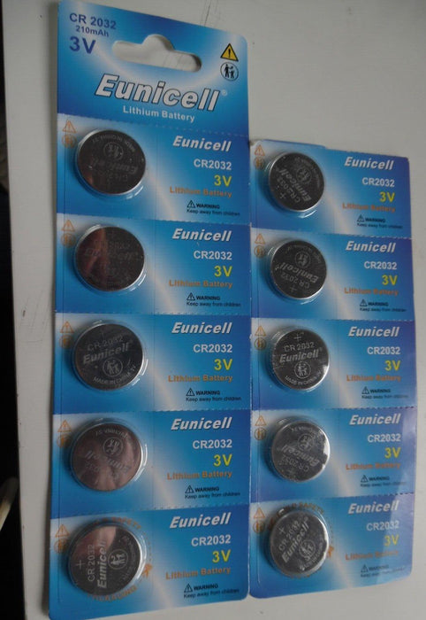 Eunicell CR2032 210mAh 3V batteries 10 pack