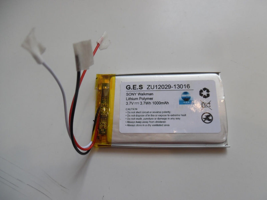 Replacement Walkman NWZ-A15 NWZ-A17 MP3 Player Battery - 3.7V 1000mAh ZU12029-13