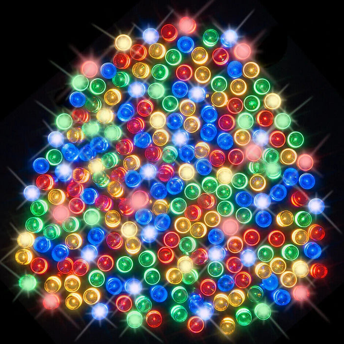 200 Multi-Colour LED Solar Fairy Lights - Dual Powered via USB