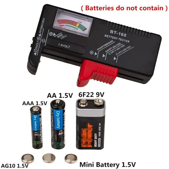 BT-168 AA/AAA/C/D/9V/1.5V Batteries Colour Coded Meter Checker BT168 M6D85331