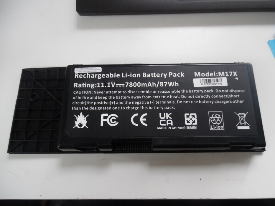 Laptop Battery for Dell Alienware M17x 7800mAh
