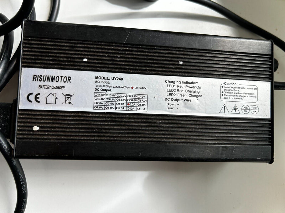 UY240 Electric Bike Single Wheel Battery Charger 72V 2.5A Type M See Pic