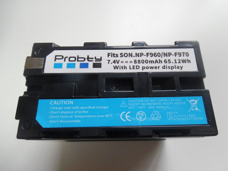 Battery NP-F970 F960 for  YN300 YN600 YN160S LED Light 8800mAh Probty