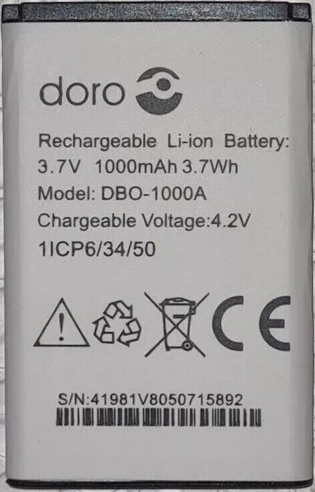 178136112 Battery DBAA-1000A for Doro 7000H 7001H 1370 Hare 332GSM 1ICP6/34/50