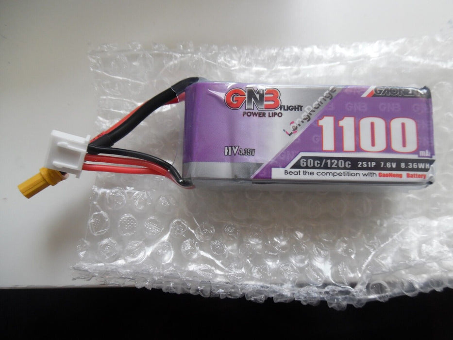 60C 7.6V 1100mAh 2S LiPo Battery With XT60 Plug For Airplane Heli RC Car Boat